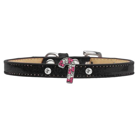 MIRAGE PET PRODUCTS Holiday Charm Dog Collar with Pink Candy CaneBlack Ice Cream Size 8 685-06 CCPK8